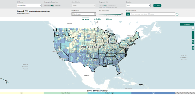Decorative image of the CDC/ATSDDR SVI interactive map
